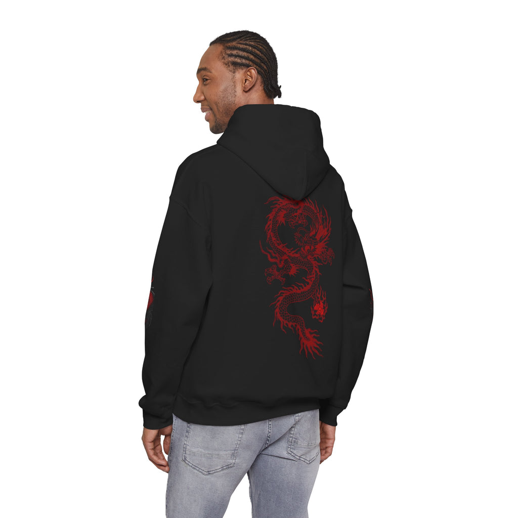 Dragon Art Unisex Heavy Blend Hoodie | Cozy Streetwear, Gift for Him/Her, Urban Style, Festival Outfit, Seasonal Fashion